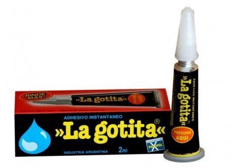 Adhesivo instantaneo "LA GOTITA" 2ml pega ceramicas plasticos m